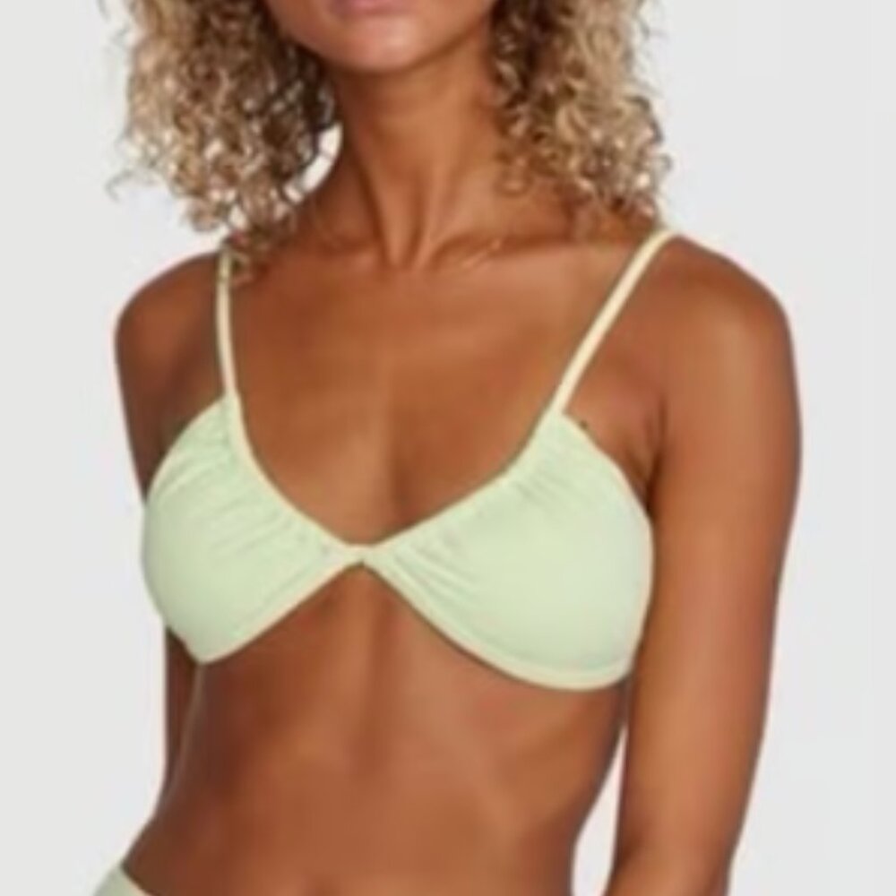 RVCA Solid Trilette Bikini Top Green L/12